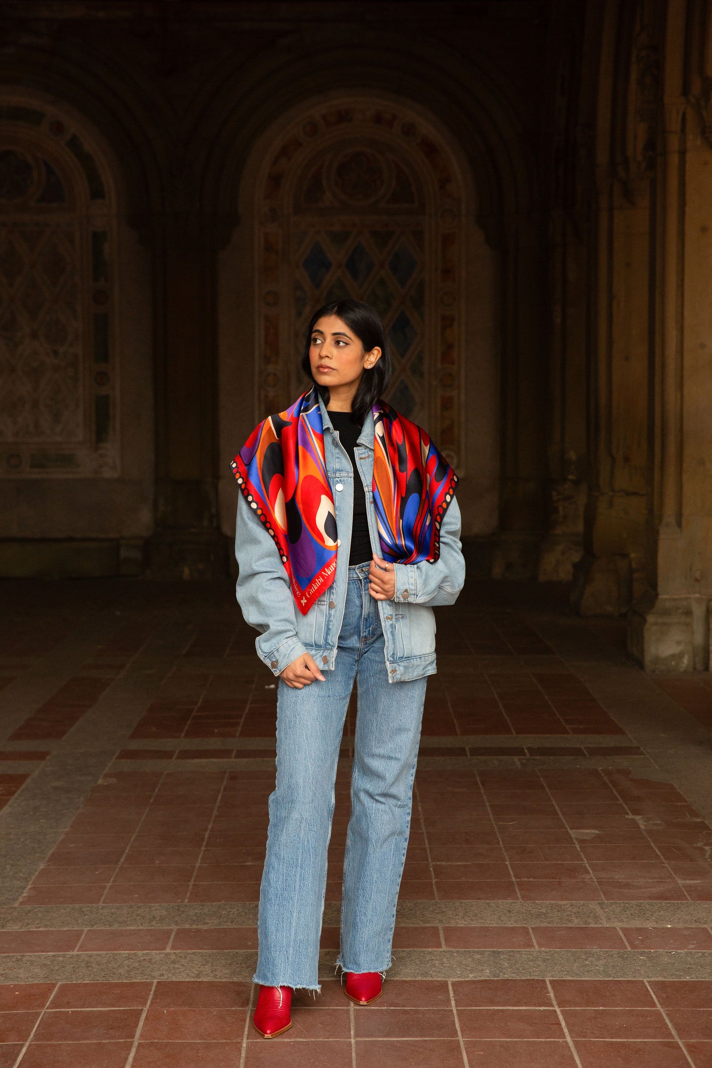 Purple Elephant Silk Scarf