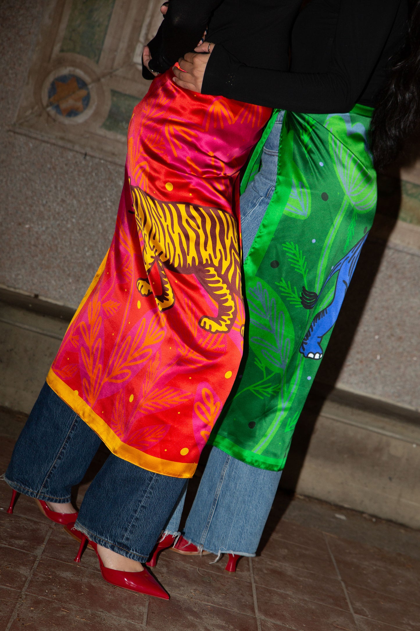 Green Elephant Silk Scarf