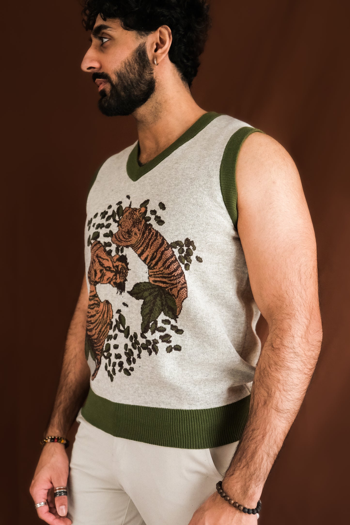 Twin Tigers Knitted Sweater Vest