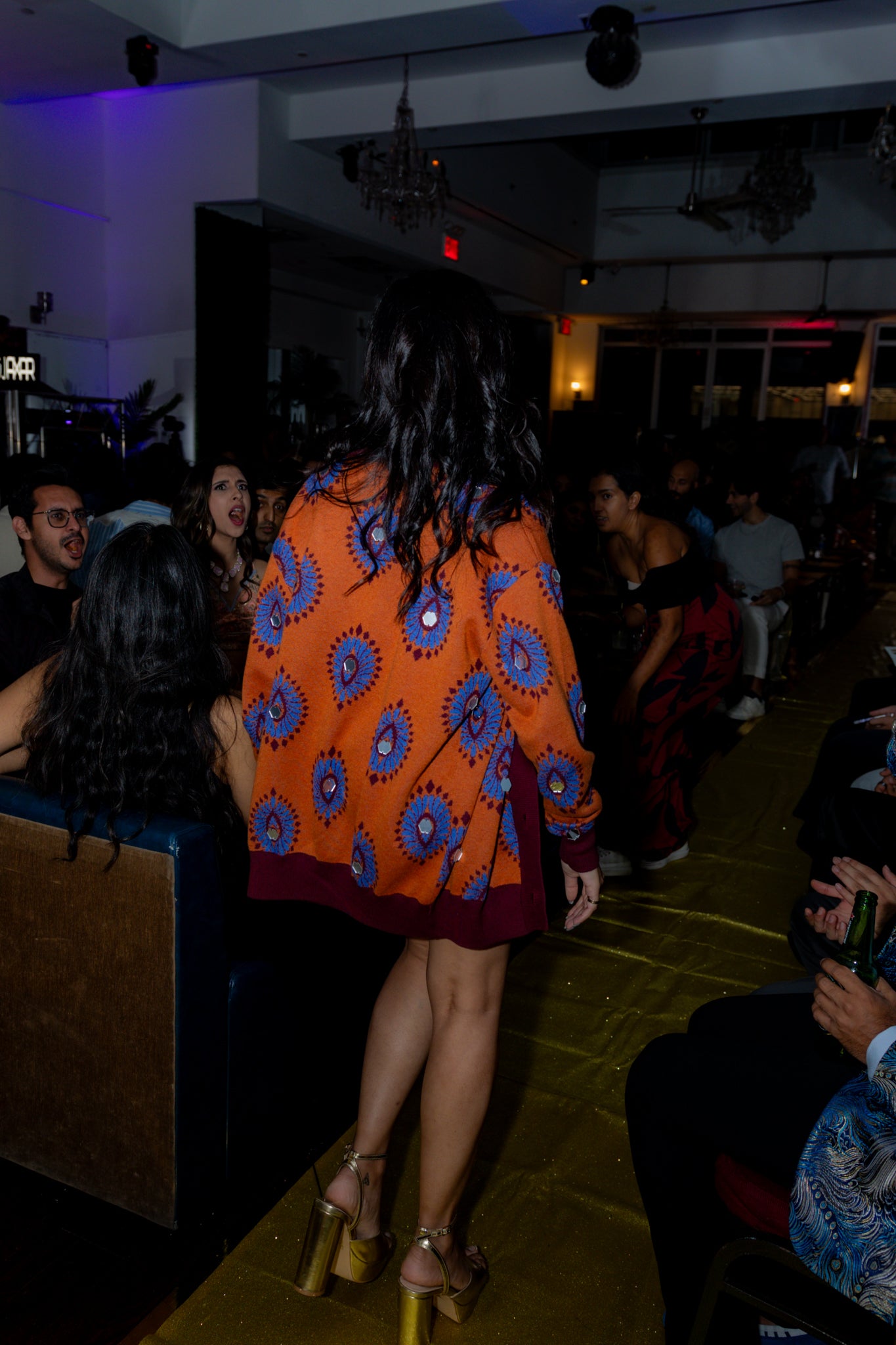 Rust Orange Cardigan- Navaratna Collection