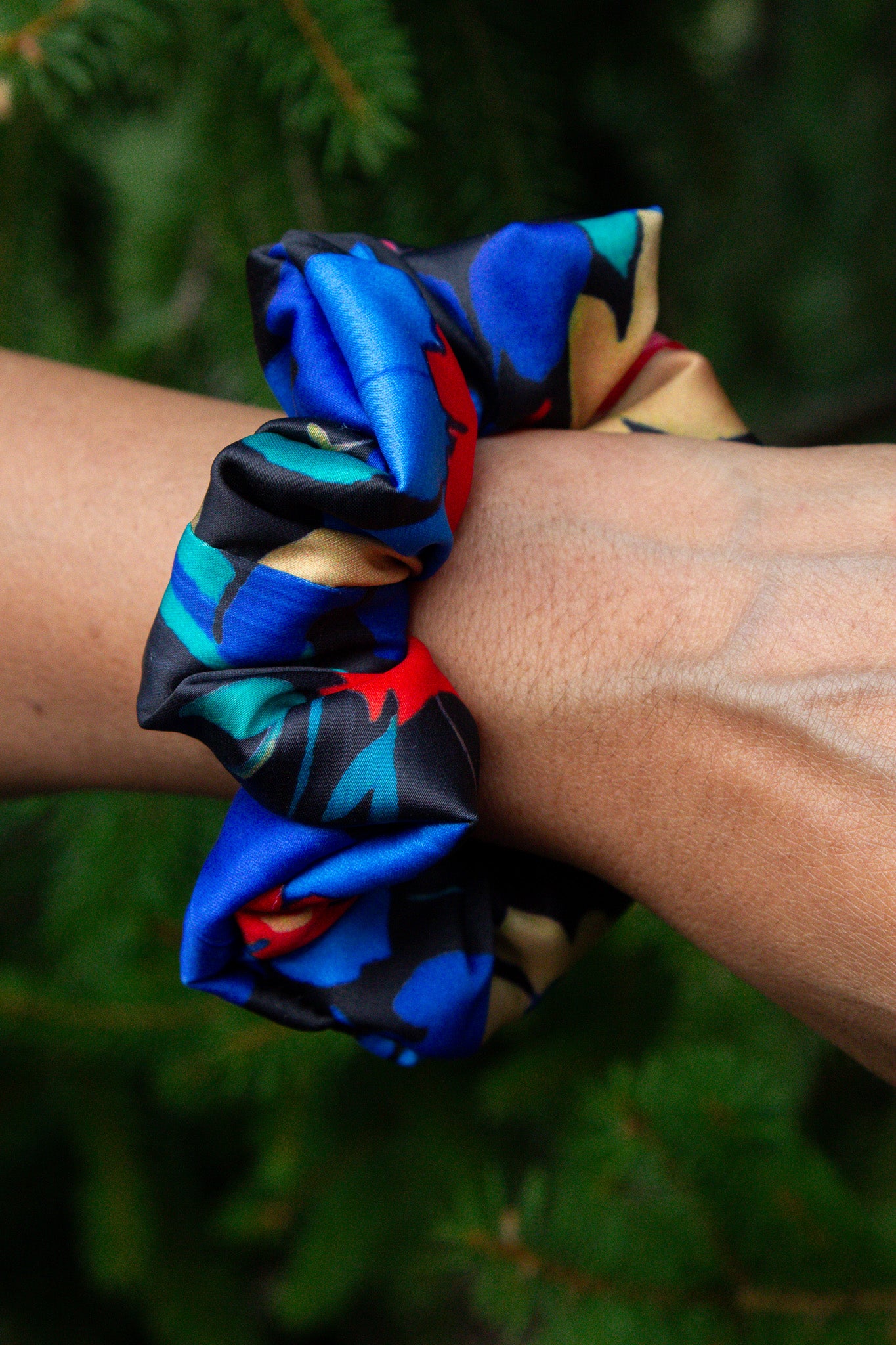 Black Multi Color Scrunchie