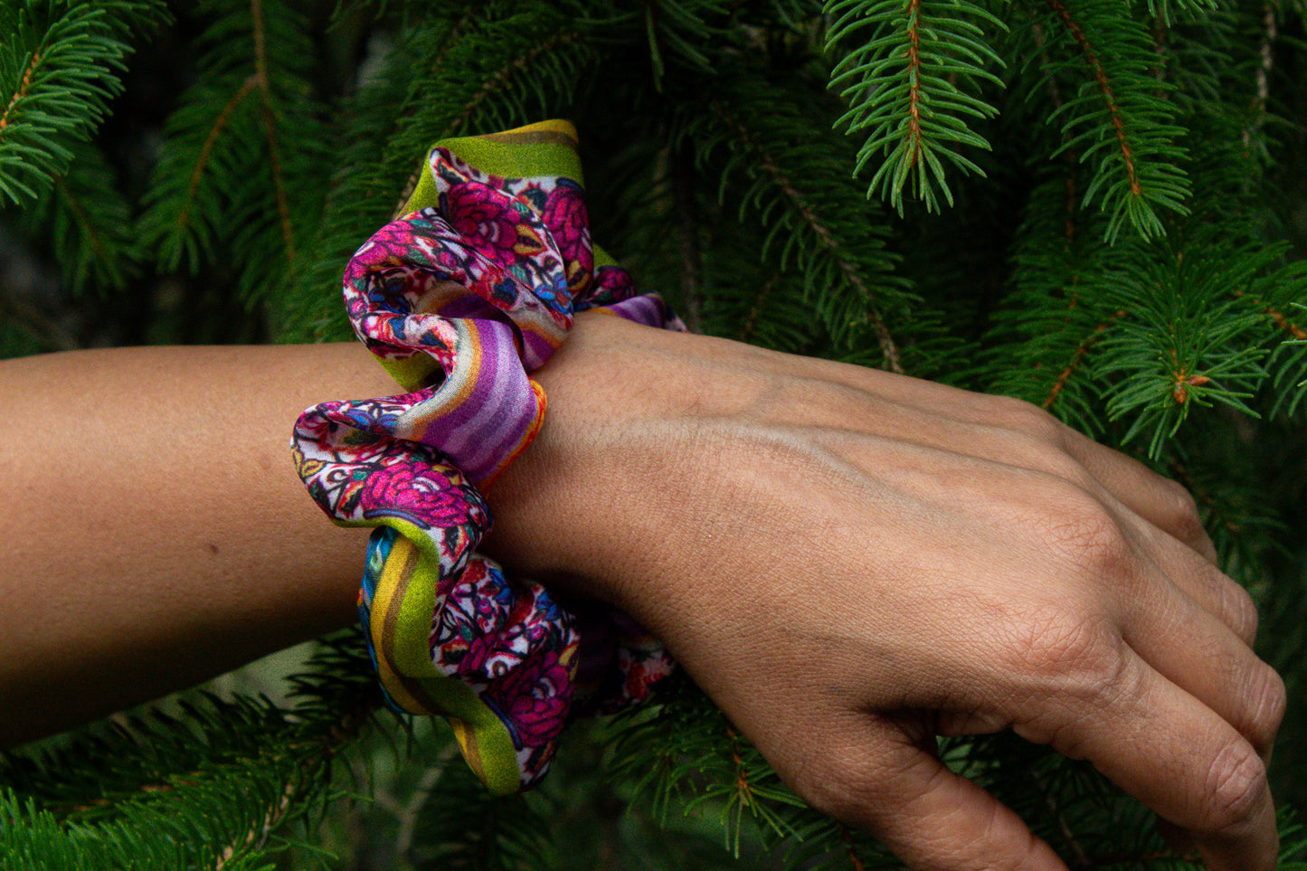 Purple Bhandani Scrunchie