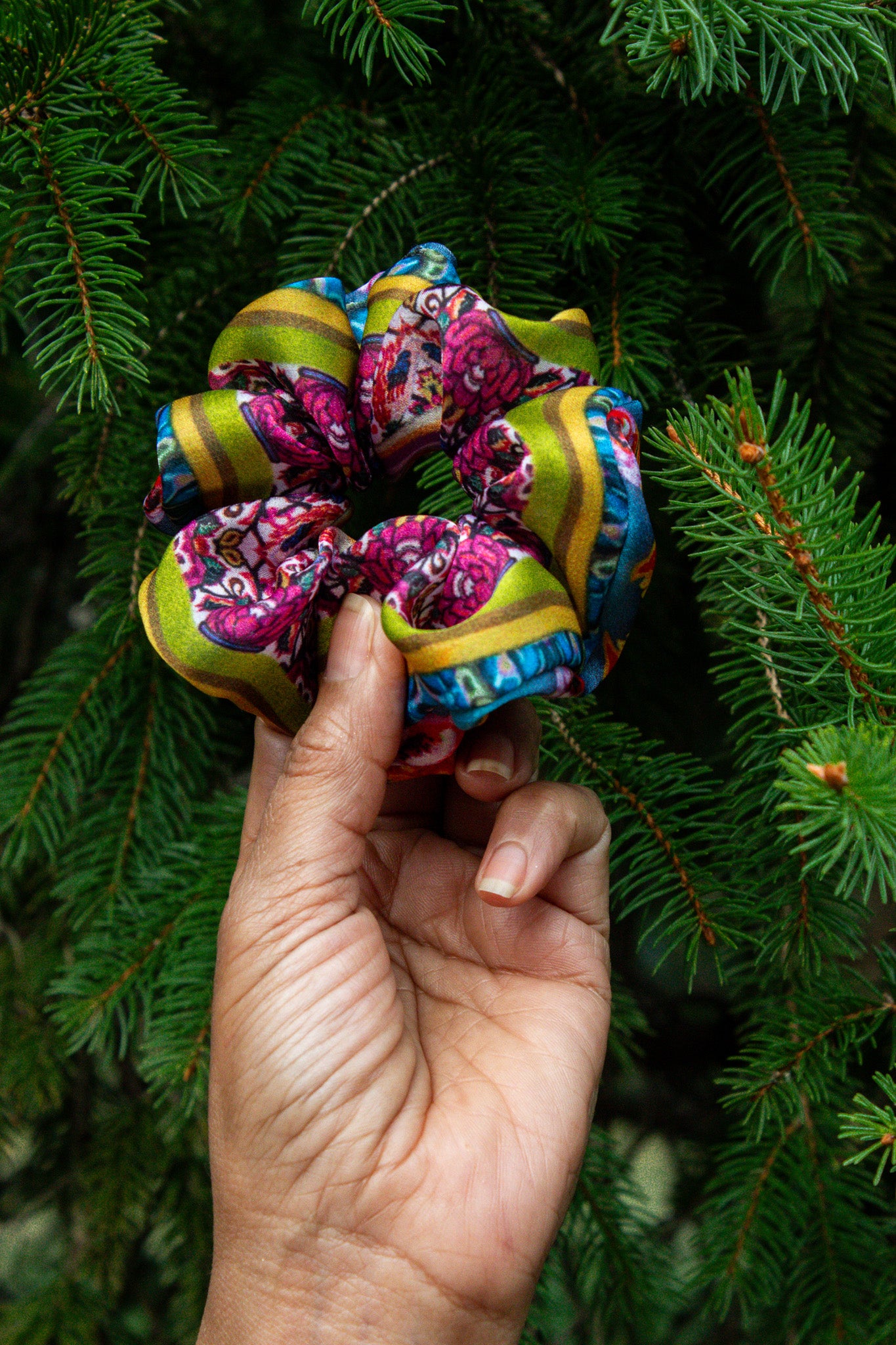 Purple Bhandani Scrunchie