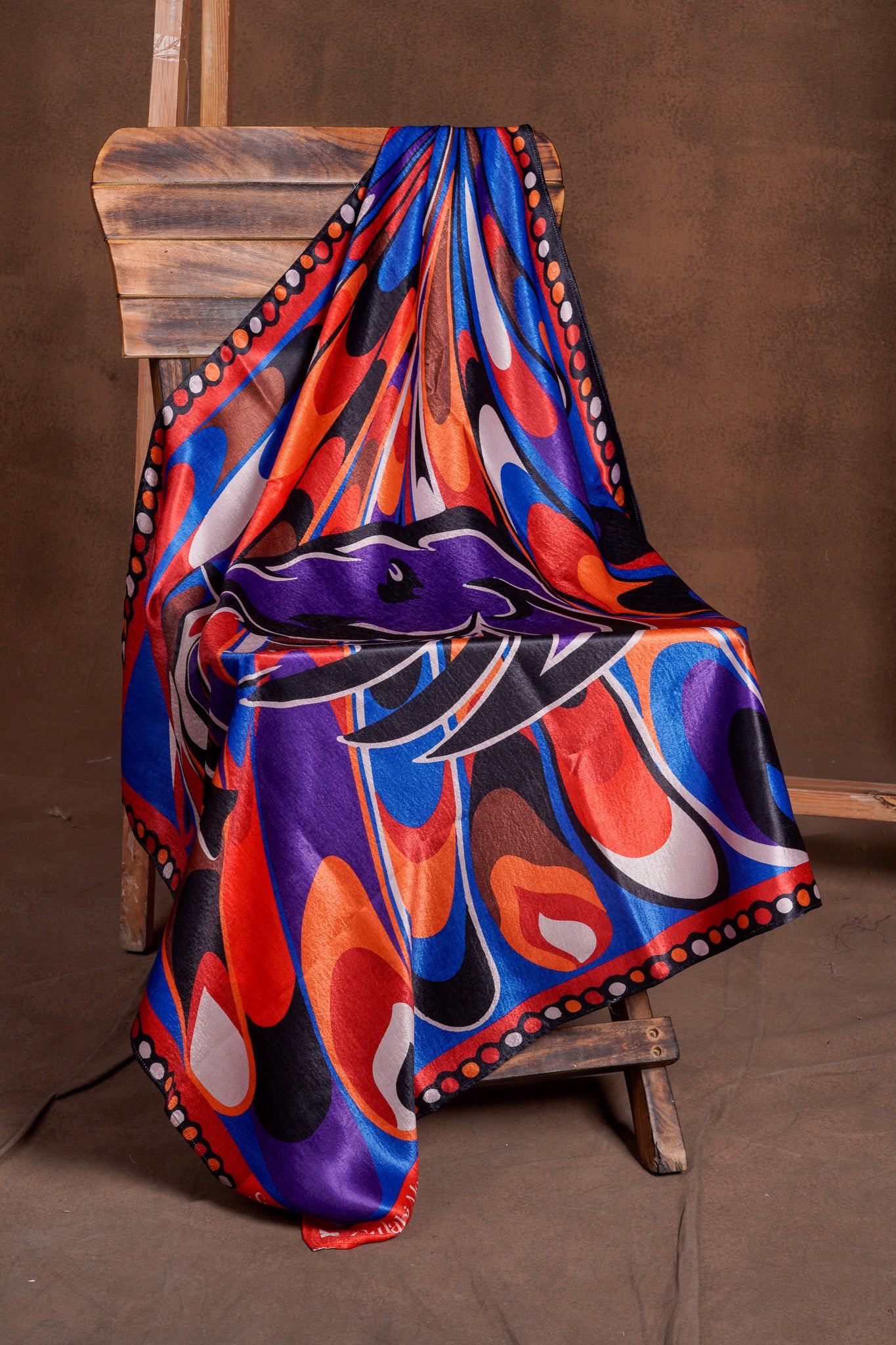 Purple Elephant Silk Scarf