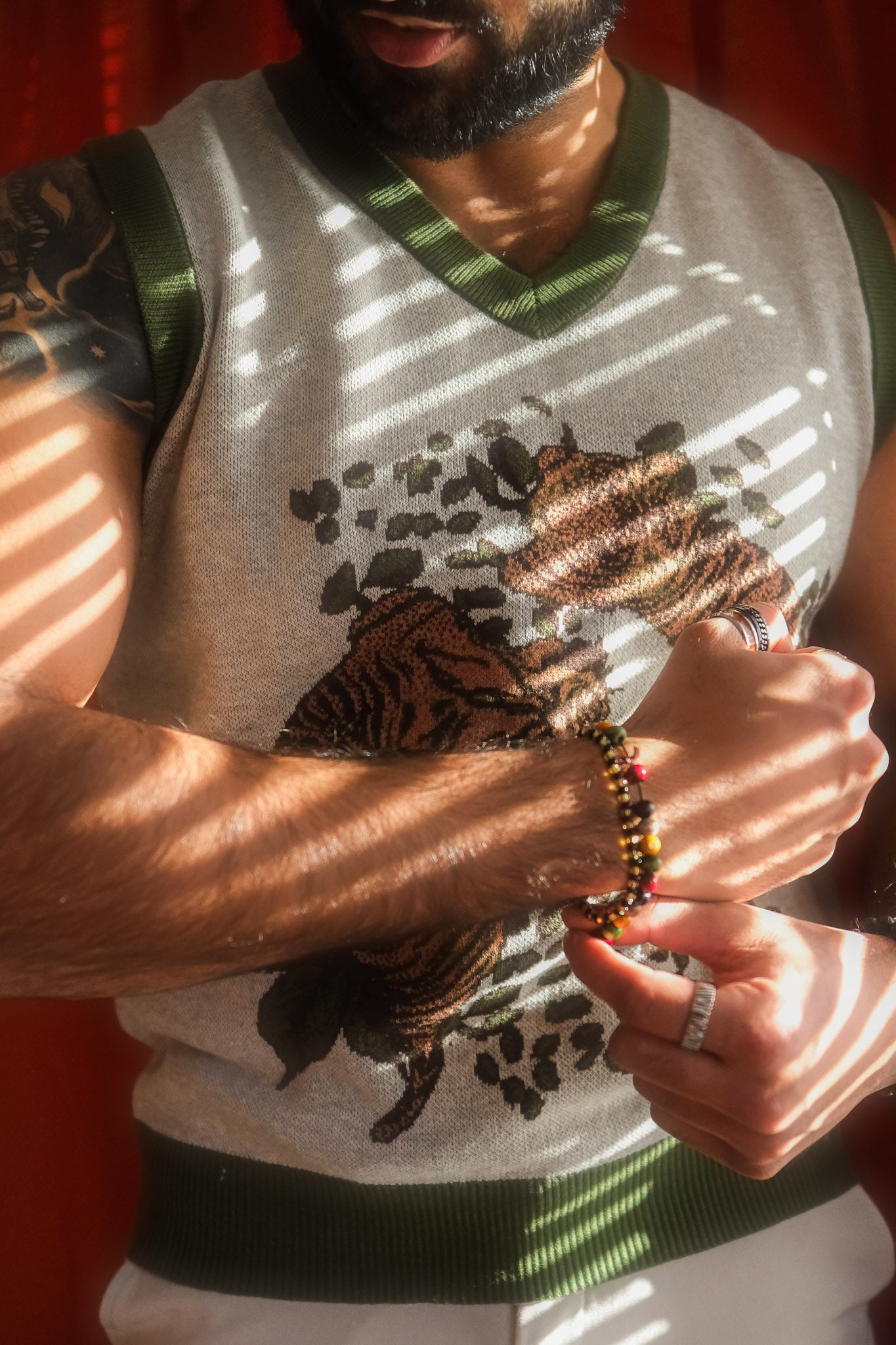 Twin Tigers Knitted Sweater Vest