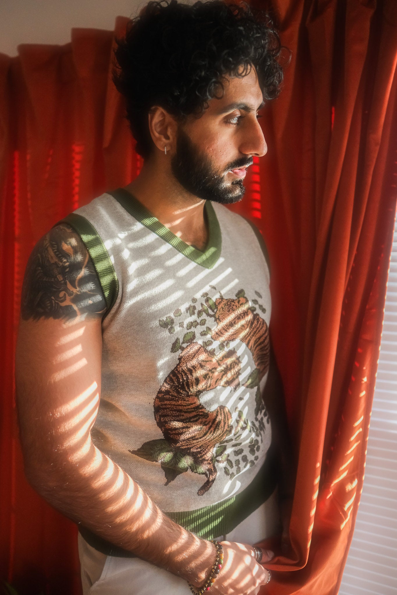 Twin Tigers Knitted Sweater Vest