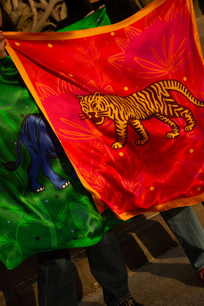 Pink Tiger Silk Scarf