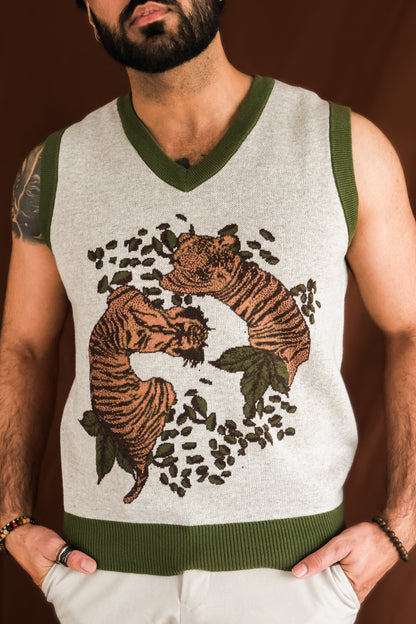 Twin Tigers Knitted Sweater Vest