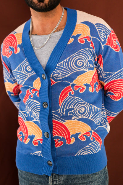 Multi Wave Knitted Cardigan
