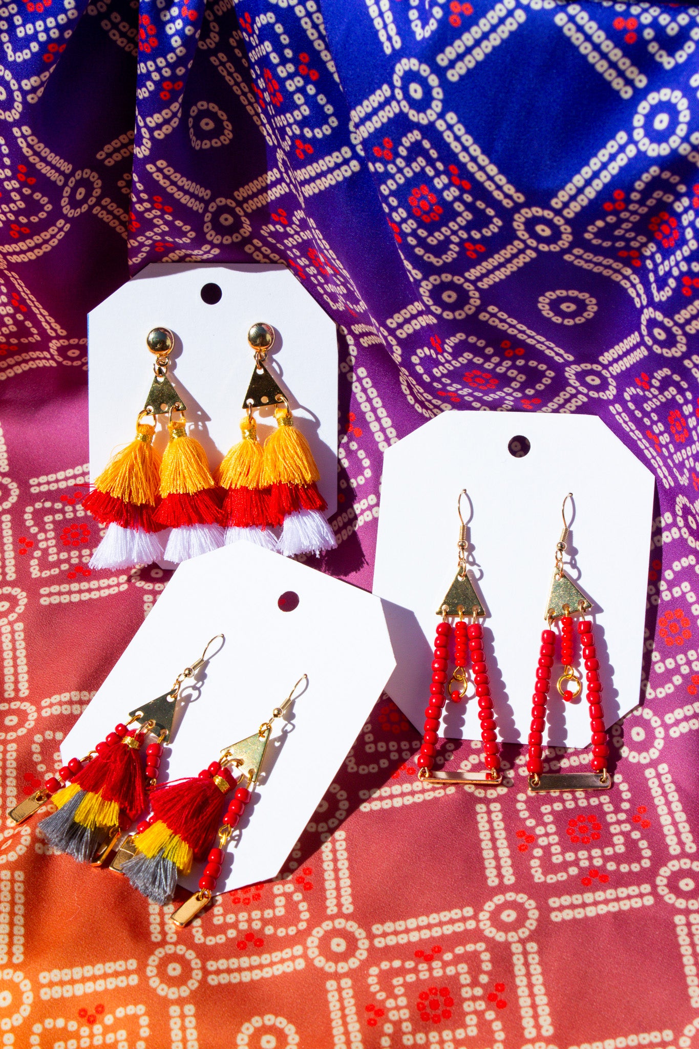 Summer Red Tassle Earrings