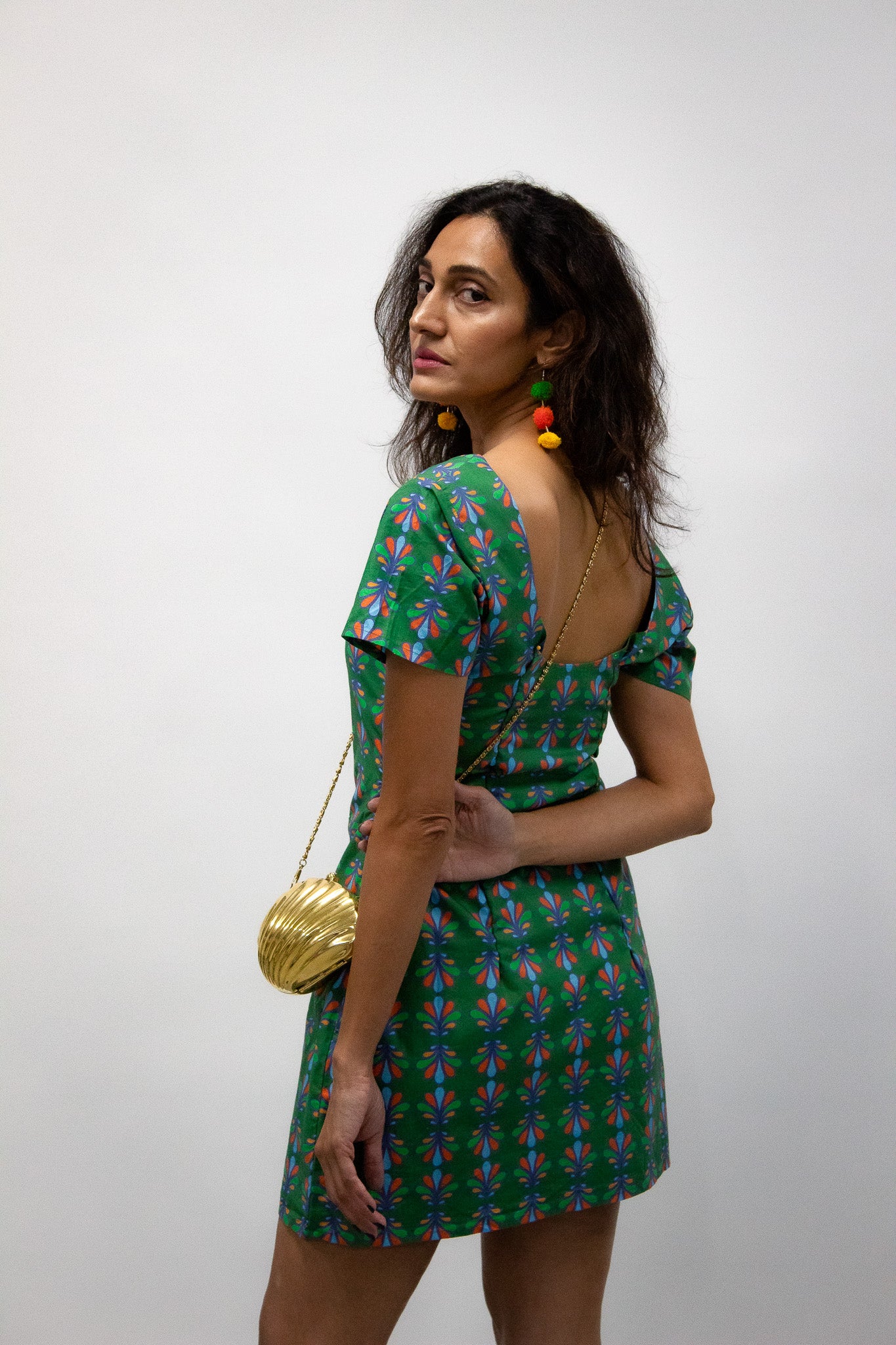 Green Leafy Mini Dress