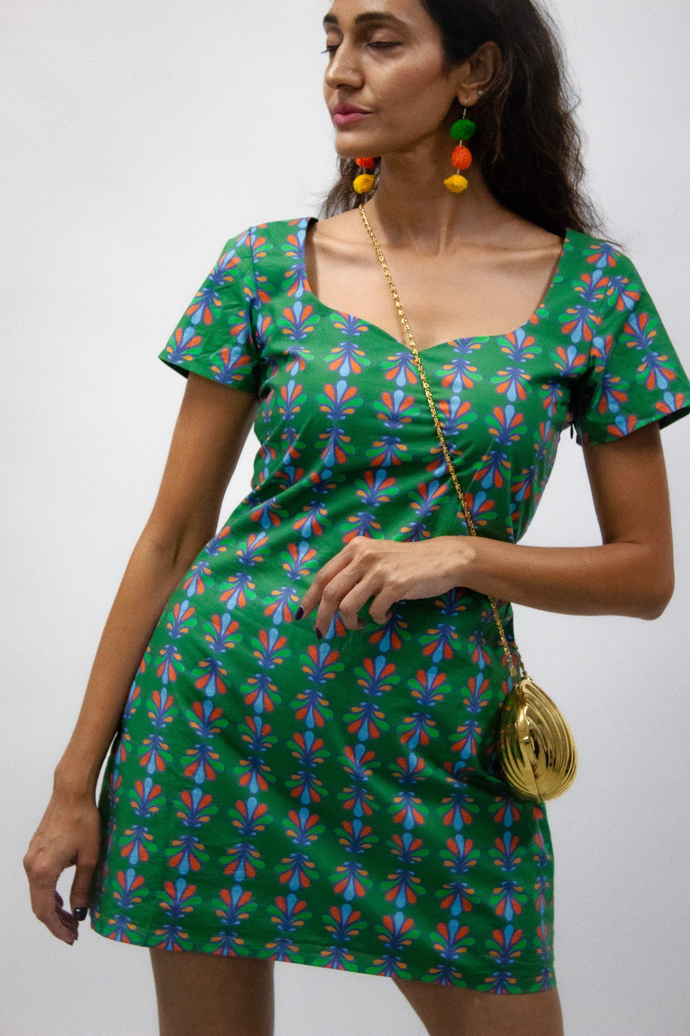 Green Leafy Mini Dress Green Leafy Mini Dress