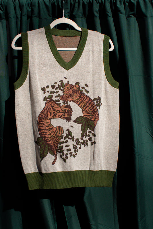 Twin Tigers Knitted Sweater Vest