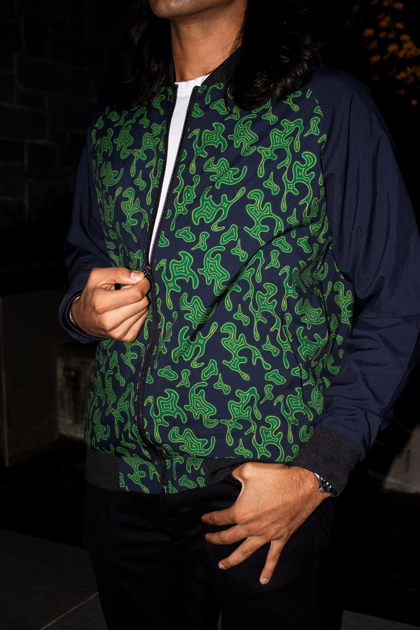 Green Splash Bomber Jacket