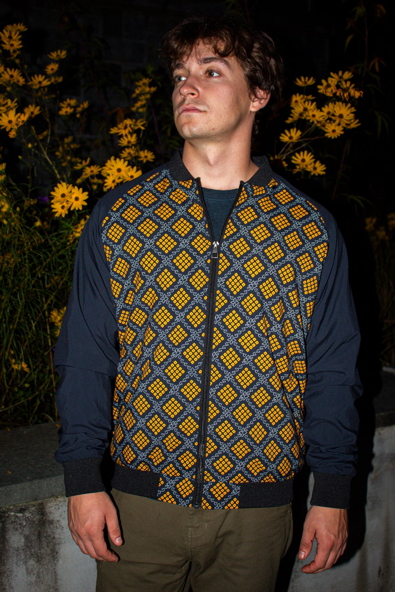 Blue Bhandani Lightweight Bomber Jacket