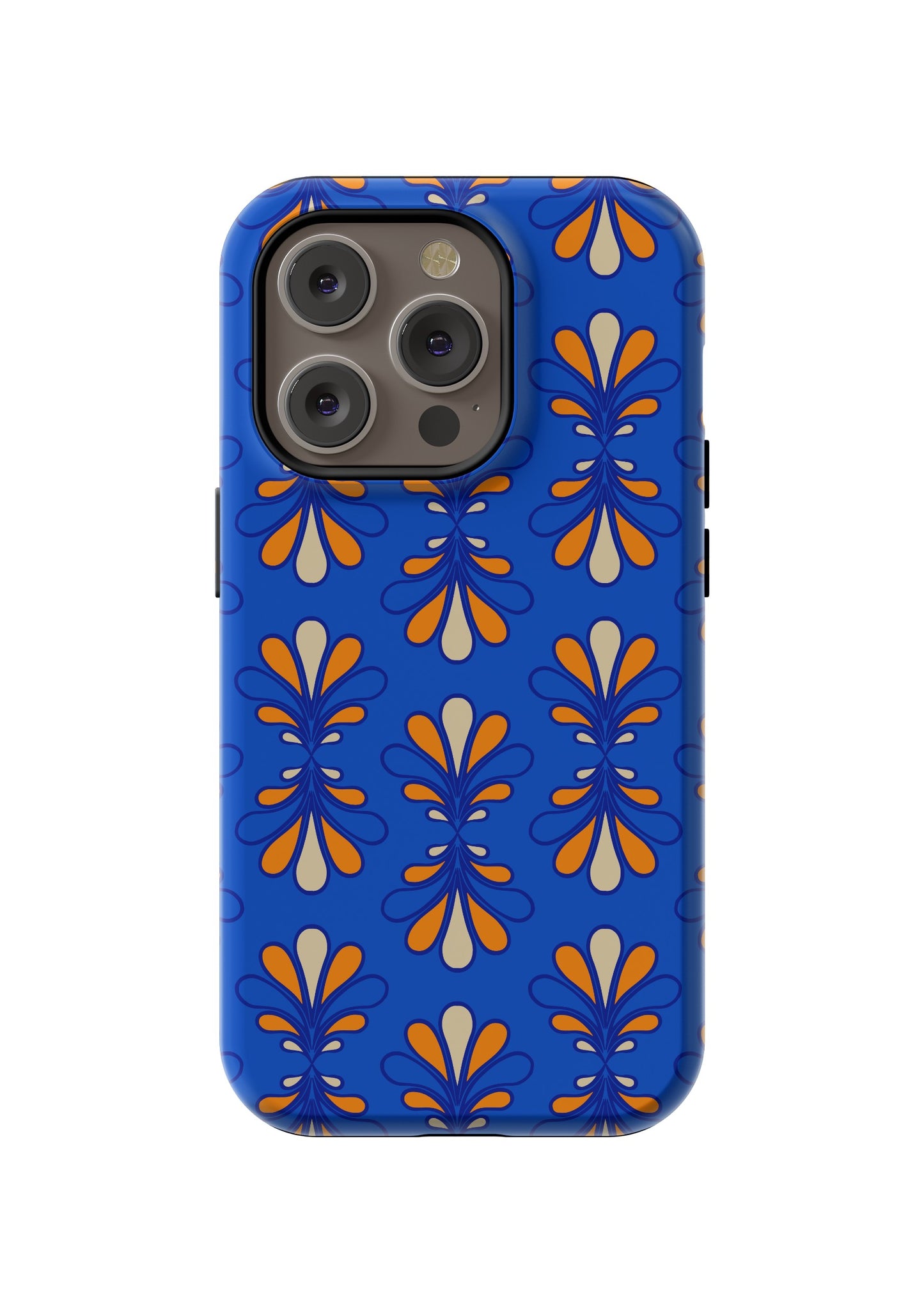 Dark Blue Leafy Motif Phone Case