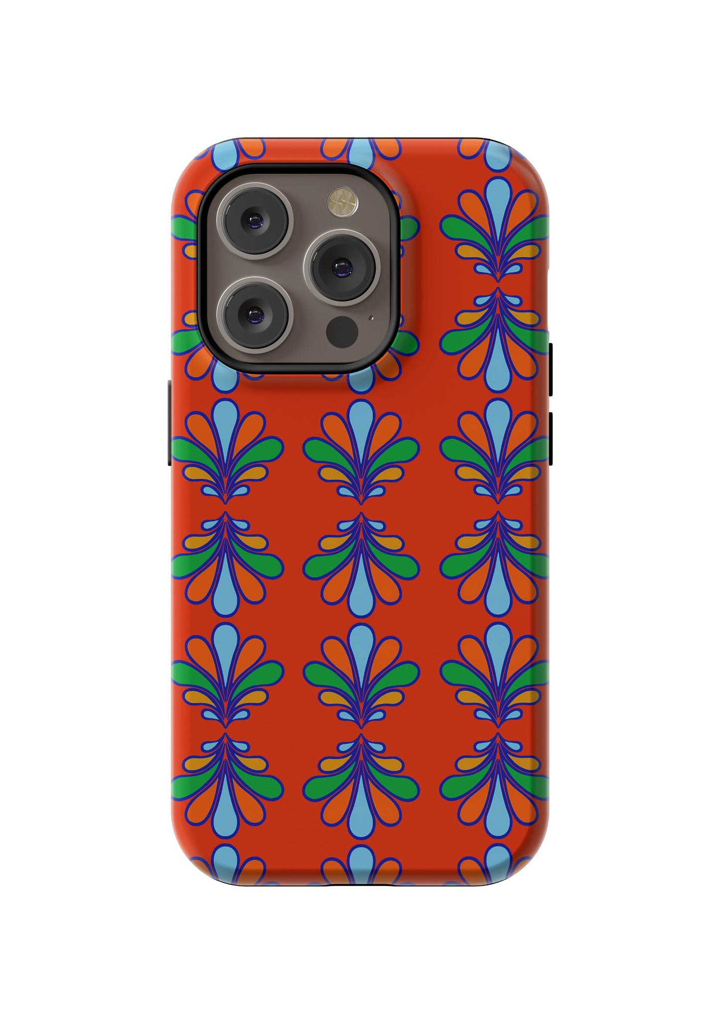 Orange Leafy Motif Phone Case