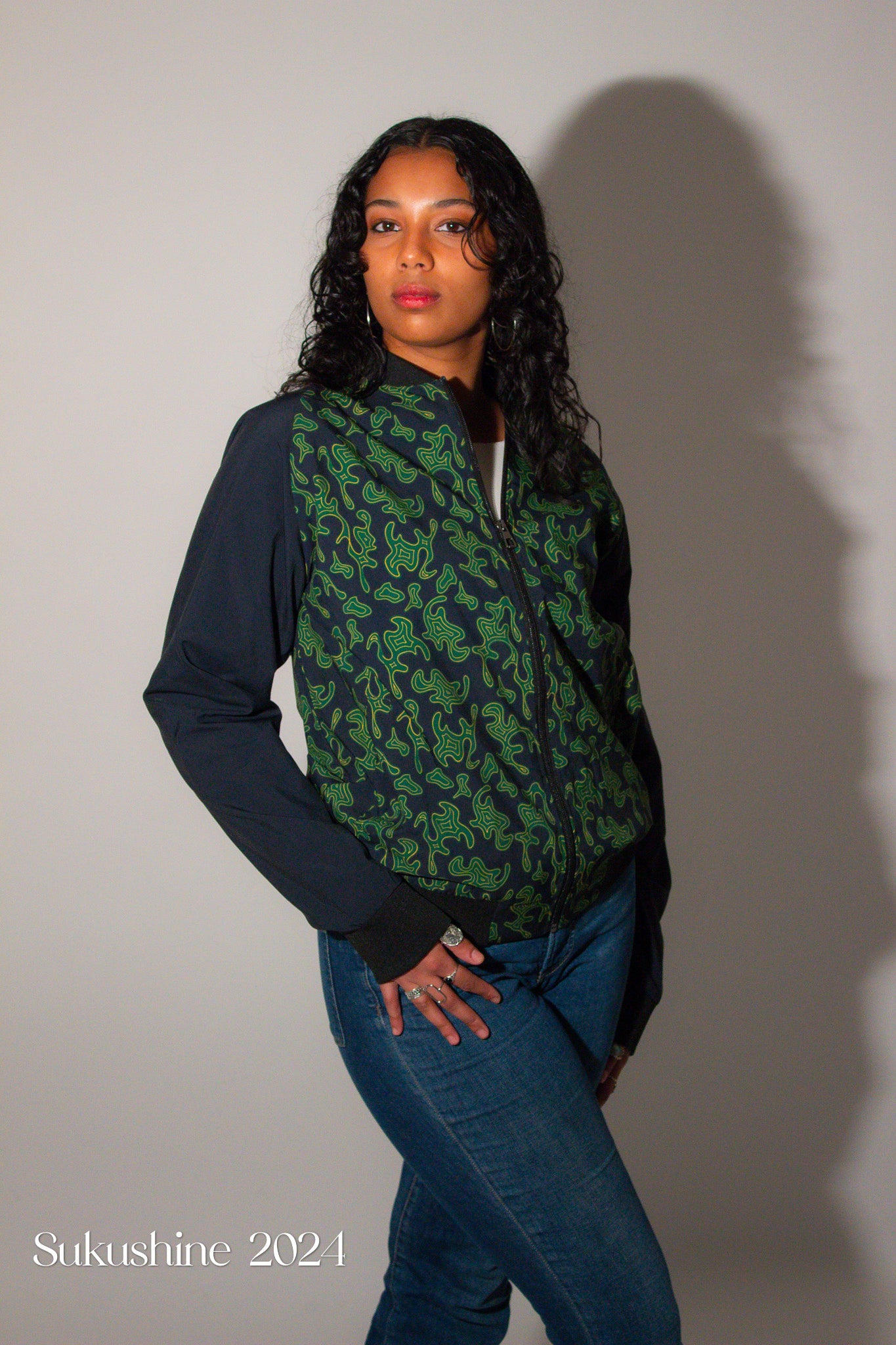 Green Splash Bomber Jacket