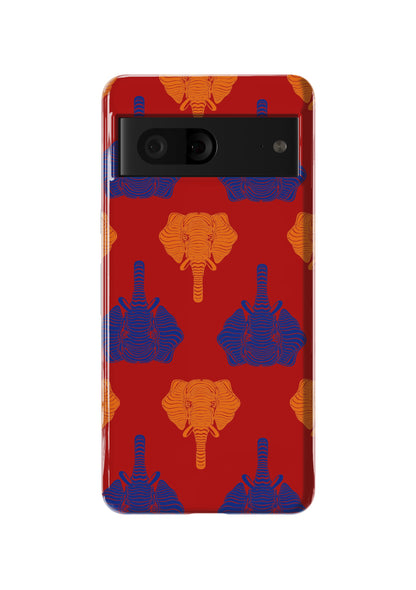 Red Elephant Print Phone Case