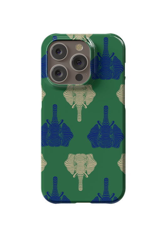 Green Elephant Print Phone Case