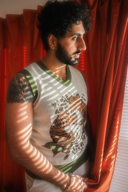 Twin Tigers Knitted Sweater Vest