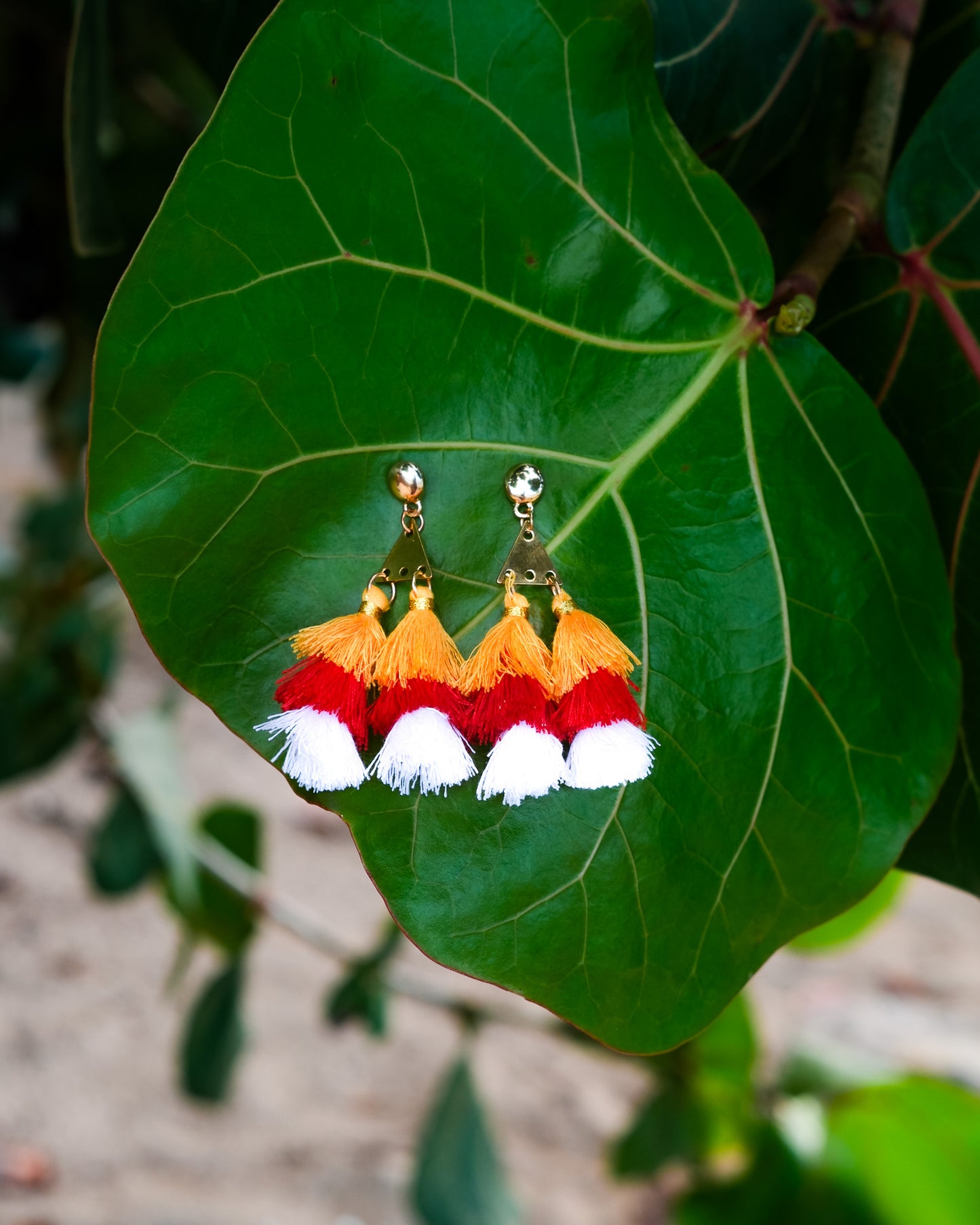 Summer Red Tassle Earrings