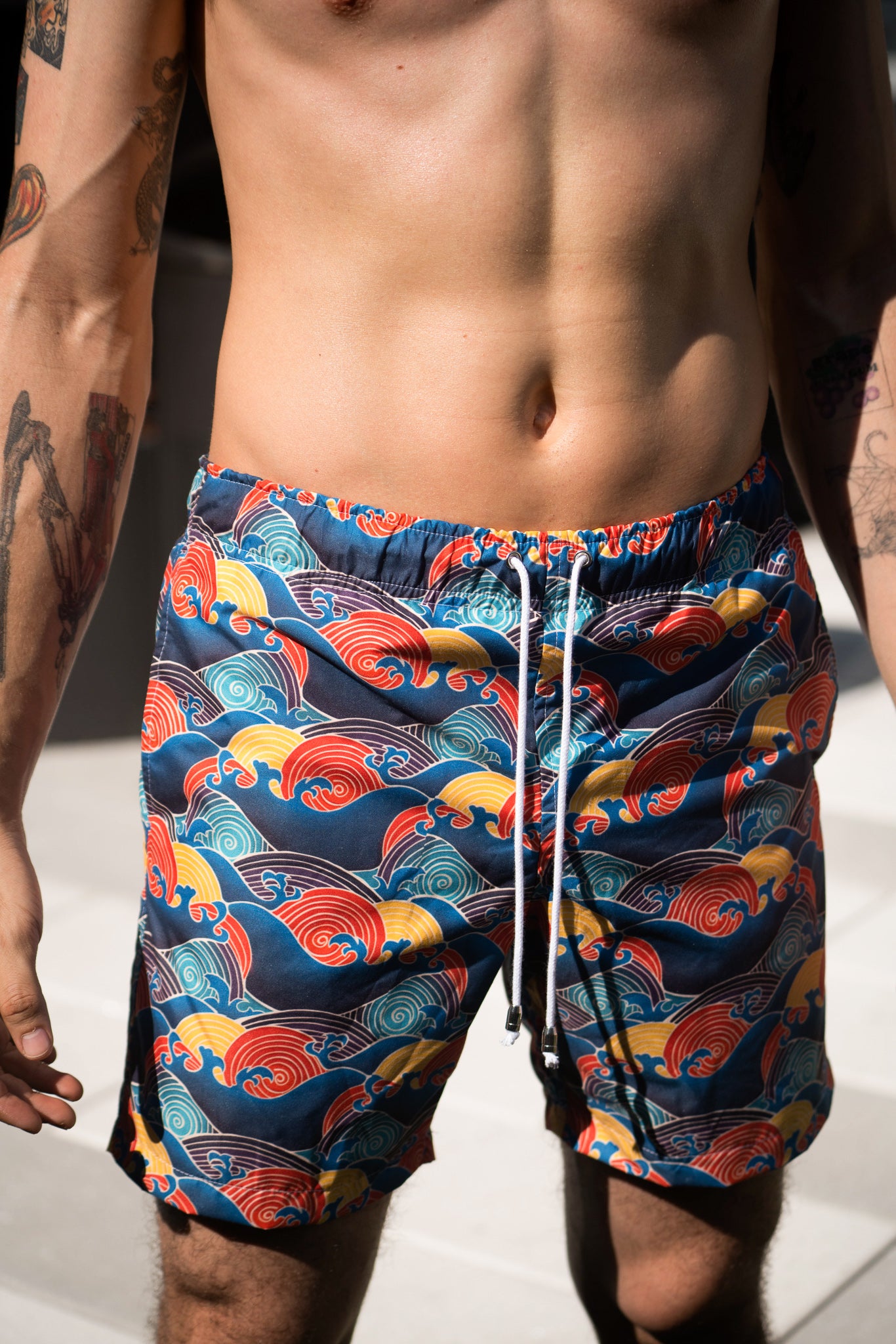 Mens Wavy Swim Trunks