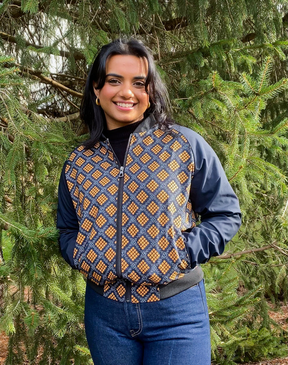 Blue Bhandani Lightweight Bomber Jacket