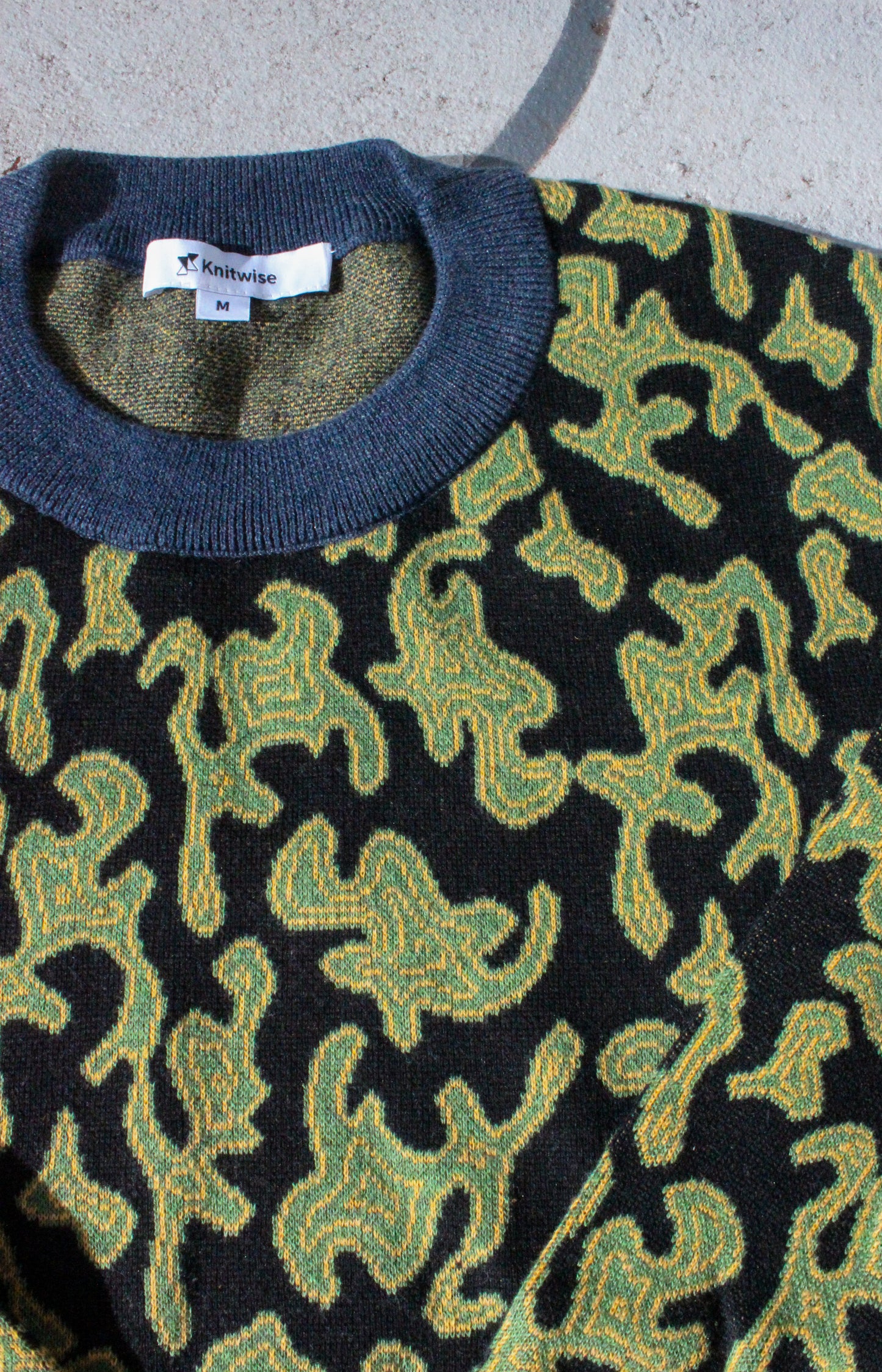 Green Splash Printed Longsleeve Crewneck Sweater