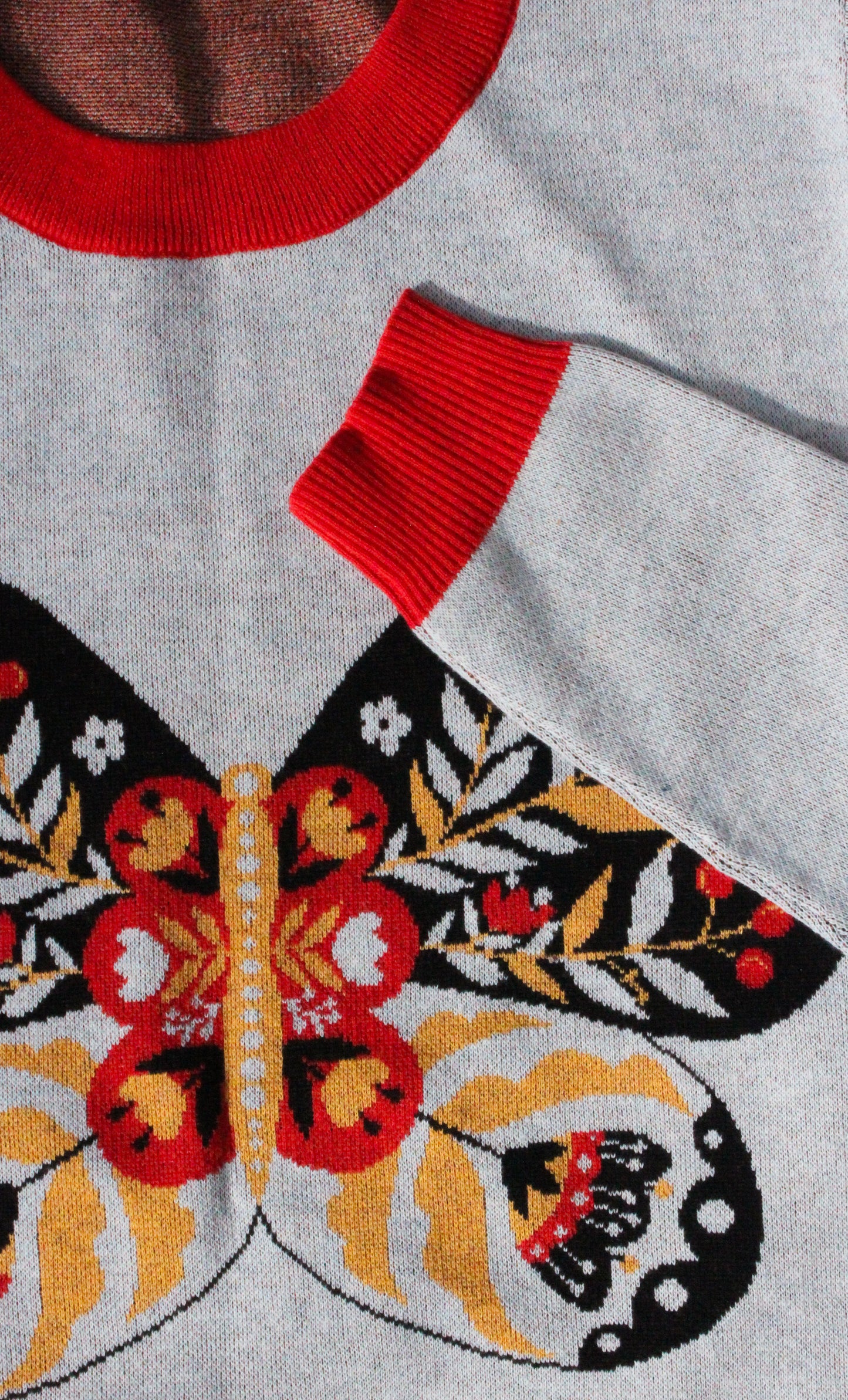 Butterfly Printed Longsleeve Crewneck Sweater