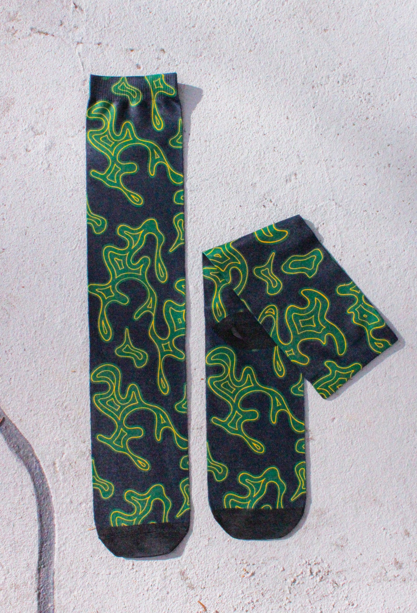 Green Splash Printed Socks