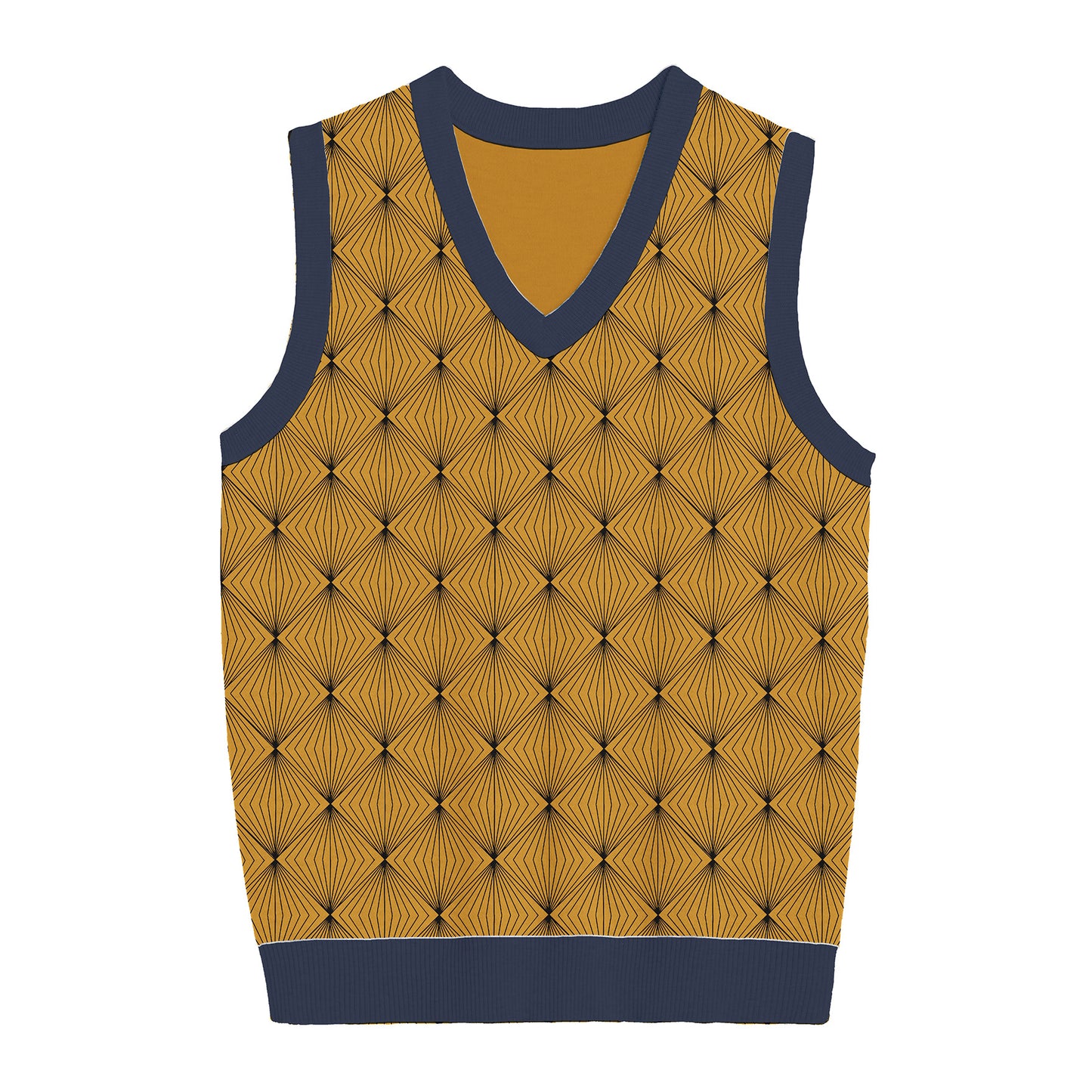 Yellow Diamond Knitted Sweater Vest