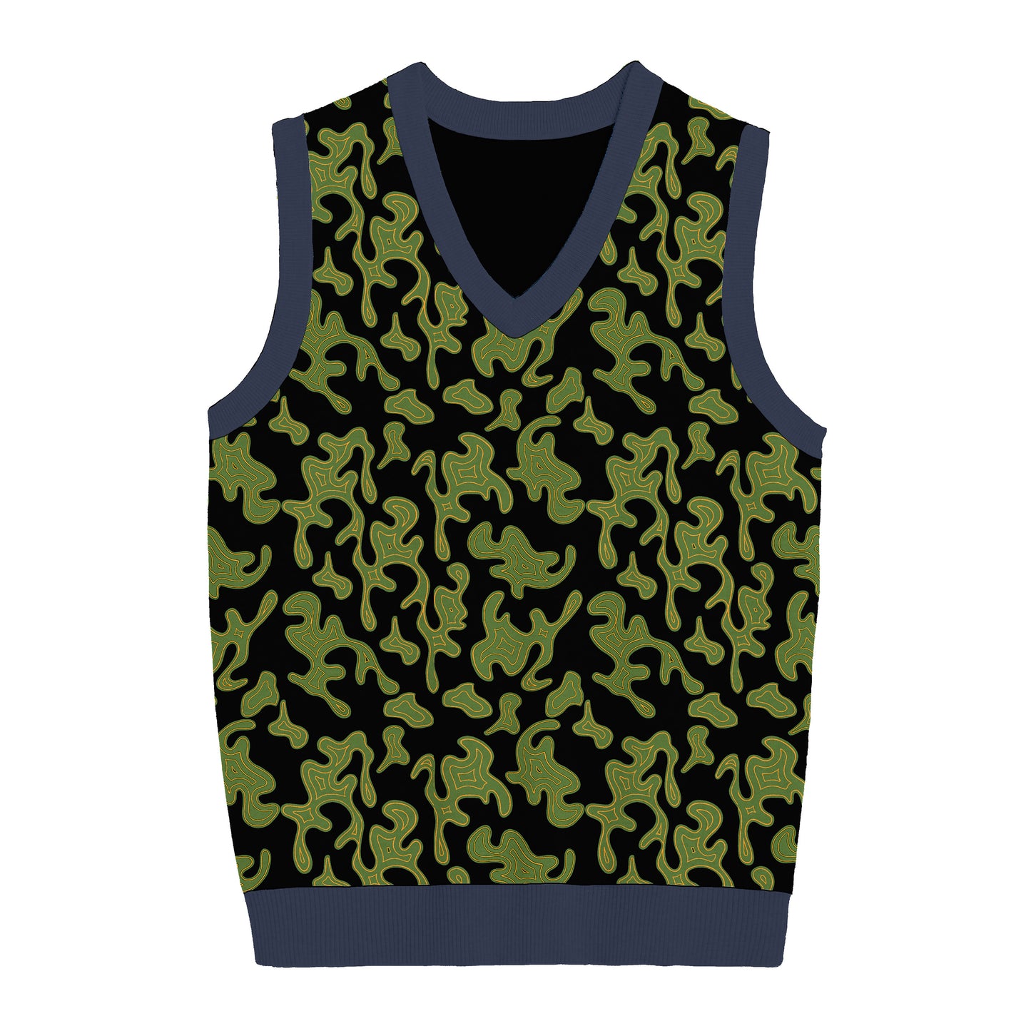 Green Splash Knitted Sweater Vest