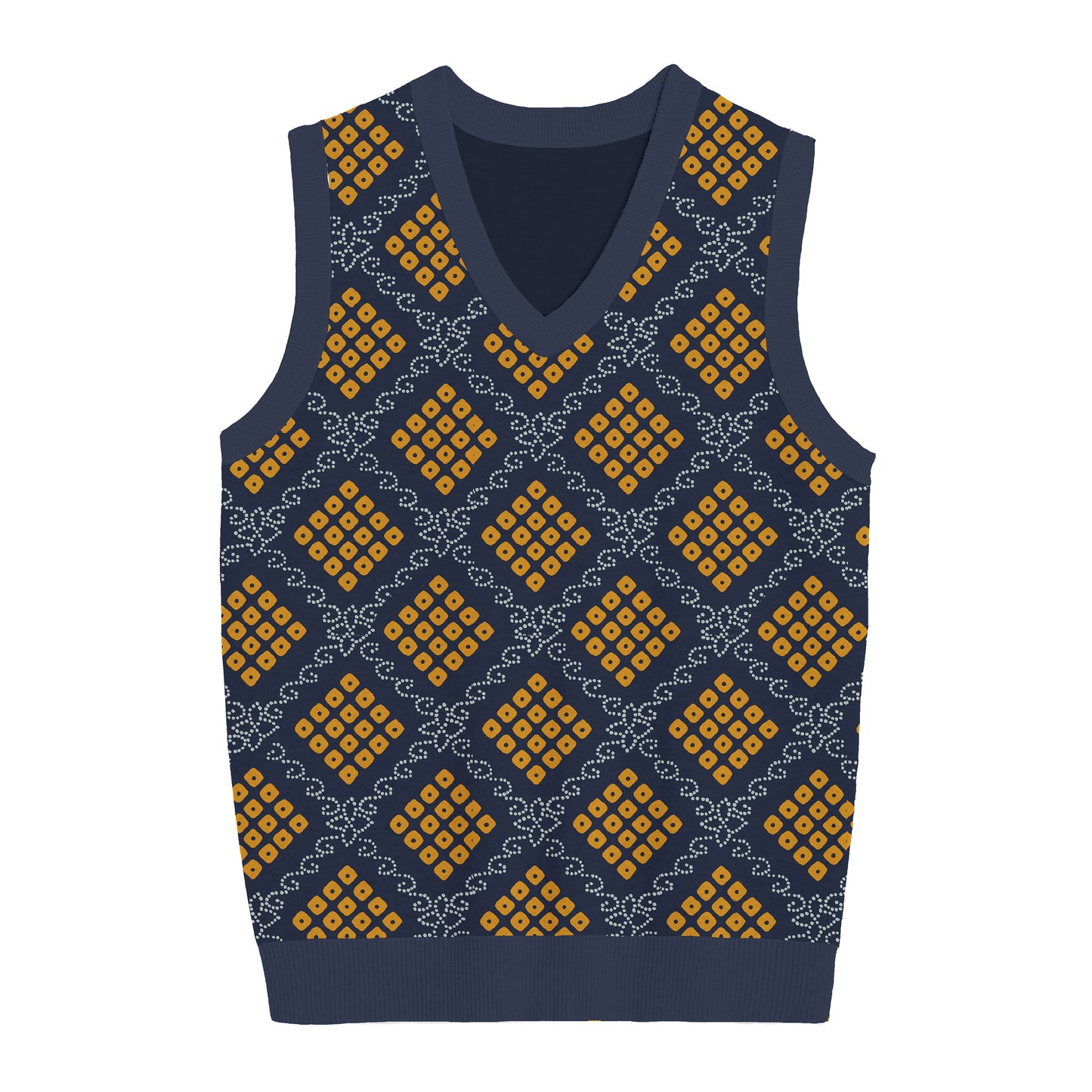 Blue Bhandani Knitted Sweater Vest